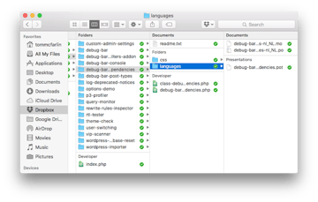 The languages directory for Debug Bar