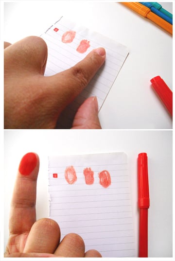 Test Your Fingerprint Stamp on a Scrapped Piece of Paper