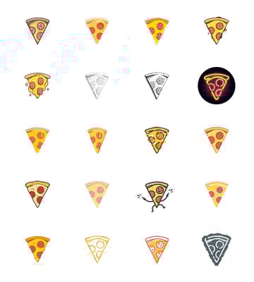 52 Pizza Slice Project Art by Gustavo Zambelli