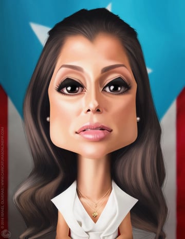 Alexandra Lgaro Caricature Art by Israel Oliveras