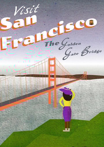 Vintage Travel Poster by Brenna Farrell