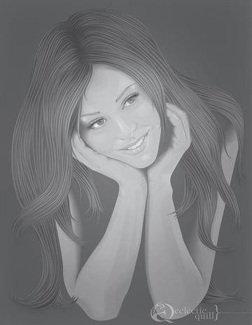 Long Hair Vector Portrait by Dana