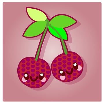 Kawaii Cherry Vector Illustration Tutorial