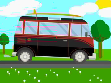 Surfing Van Illustration Adobe Illustrator Tutorial