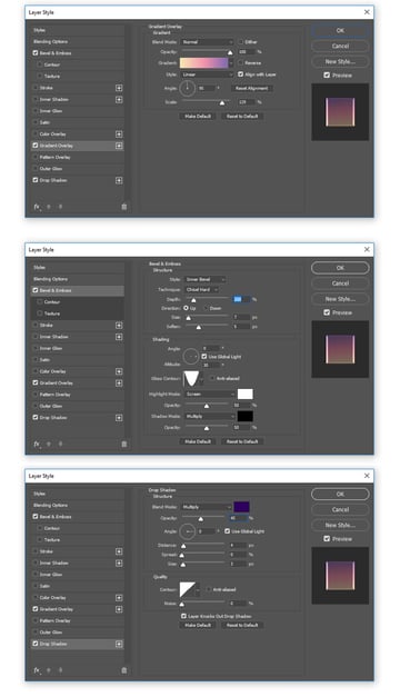 blending option settings