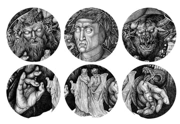 Divine Comedy Dotwork Illustration - Details