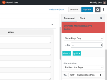 Open the for dropdown and select the desired subscription level
