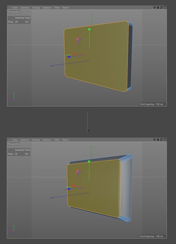 Scale back of the monitor