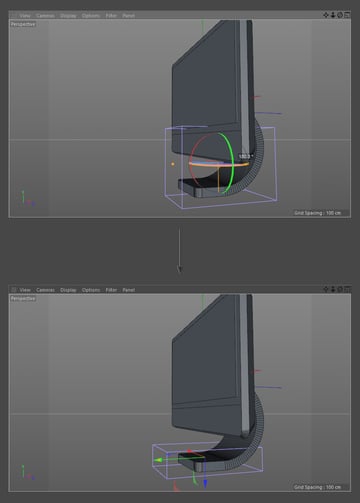 Scale the cage to fit the base