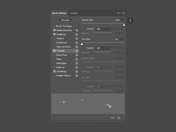 Select transfer for particles brush