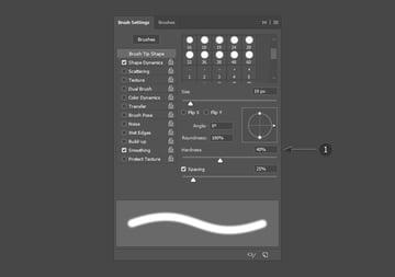Set hardness to 40 percent