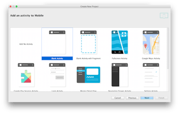Step 3 Choose the template for the project