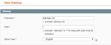 Add a new sitemap in Magento
