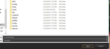 Button PreFab Save dialog