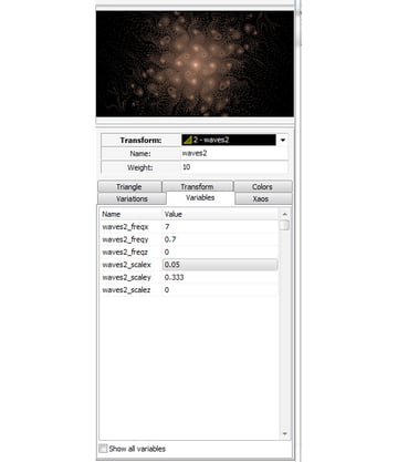 Adjusting the Transform 2 Variables