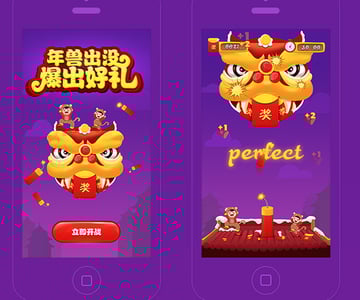 Use the firecrackers to blow red envelopes out of the dragons mouth 