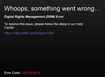 DRM error on Netflix