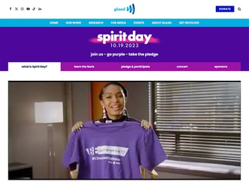 Screenshot from Spirit Day website
