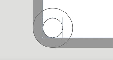 adjust the border radius of the outer rectangle so that it lines up with the circle.