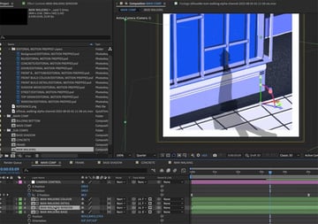shadow falling on building