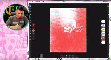 brushing texture in red