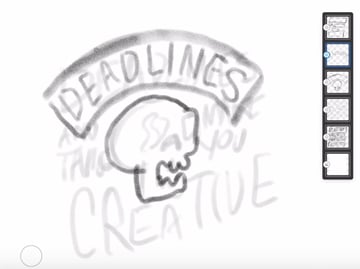 skull with curved text