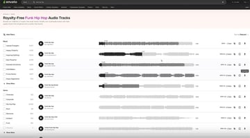 choosing music on envato