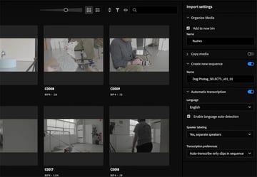 premiere pro import settings