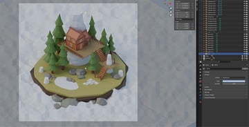 scene with light blue light