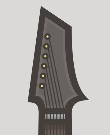 placing the top section strings onto the guitars head