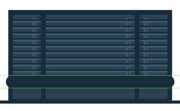adding the outline for the bottom horizontal divider for the lower section of the house