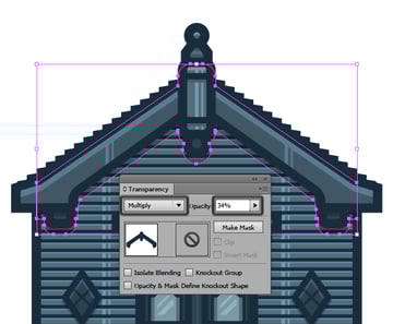 adding the shadow underneath the roof