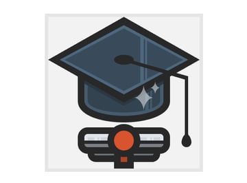 adding the round ribbon to the graduation icon