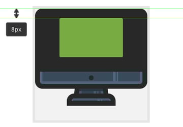 adding the interface base shape onto the iMac icon