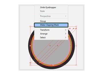creating a clipping mask to hide the outfacing sections of the diagonal highlights