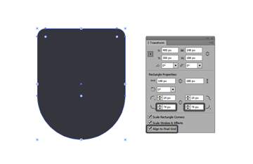 adjusting the bottom corners of the badges main shape