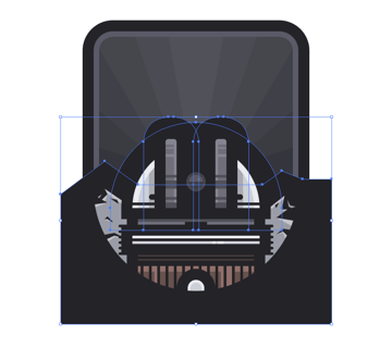 creating the main shapes for the badges inner shadow using offset paths