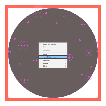 using a clipping mask to confine the stars to the background