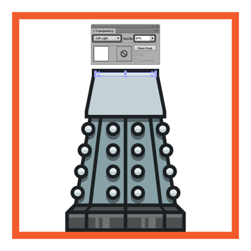 adding a top highlight to the upper section of the daleks body