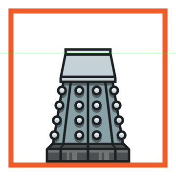 adding the two horizontal divider lines to the upper body of the dalek
