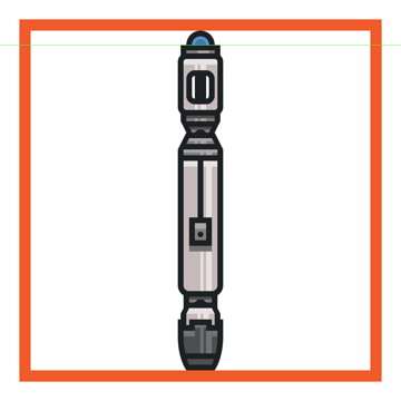 creating and positioning the lens onto the sonic screwdriver