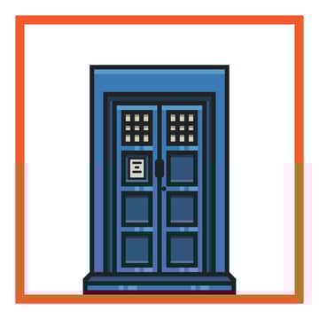 adding and positioning the lock onto the time machines right door