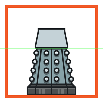 creating and positioning the main shapes for the daleks upper body