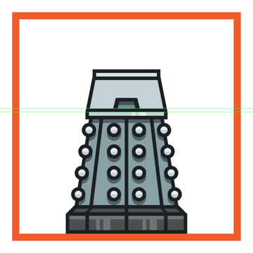 creating and positioning the middle insertion onto the daleks upper body
