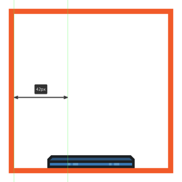 creating and positioning the second set of highlights onto the time machines bottom section