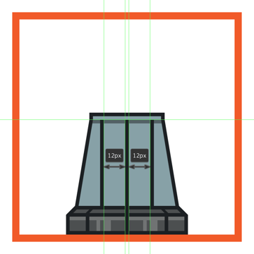 creating and positioning the vertical dividers onto the daleks body