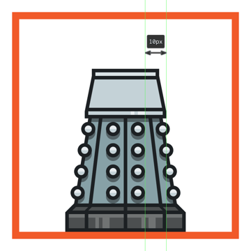 creating and positioning the highlights onto the daleks upper body