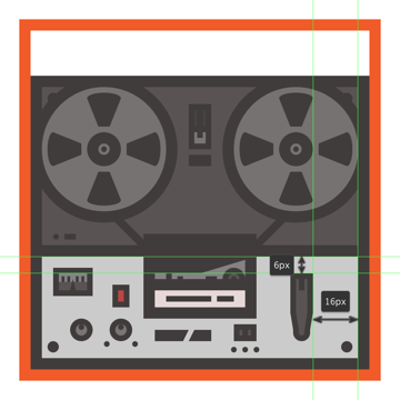 creating and positioning the main control switch onto the tape recorders body