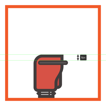 creating and positioning the main shapes for the chainsaws grey handle