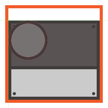 creating and positioning the main shapes for the tape recorders left reel wheel